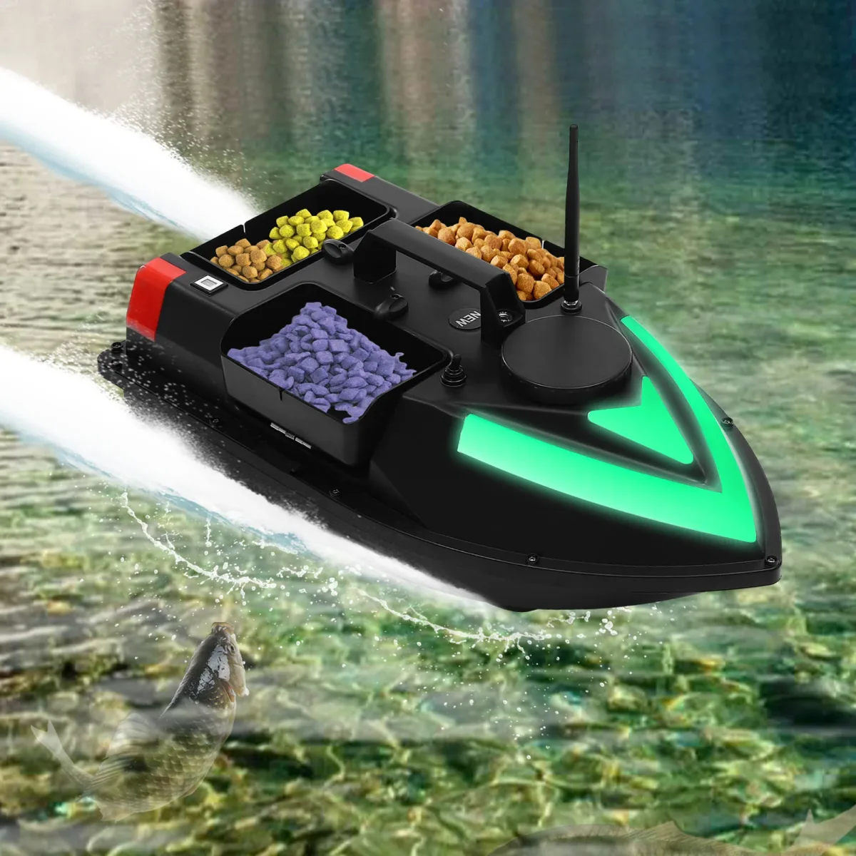 Bateau d'appâtage télécommandé en ABS