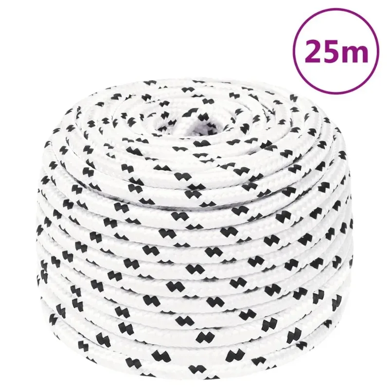 Corde tressée blanche en polyester 10 mm