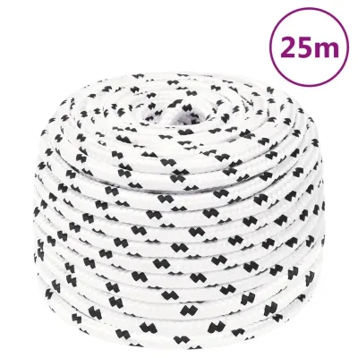 Corde tressée blanche en polyester 10 mm