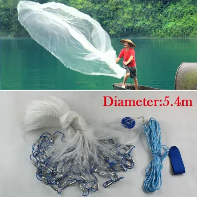 Filet de pêche rond à lancer, bleu