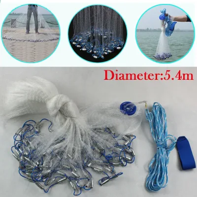 Filet de pêche rond à lancer, bleu – image 2