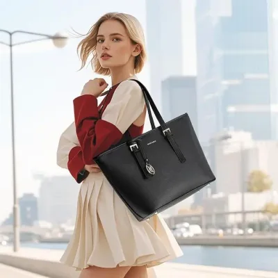 Grand sac fourre-tout en cuir synthétique – image 2