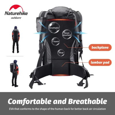 Sac à dos de randonnée 60 + 5 L en nylon – image 3