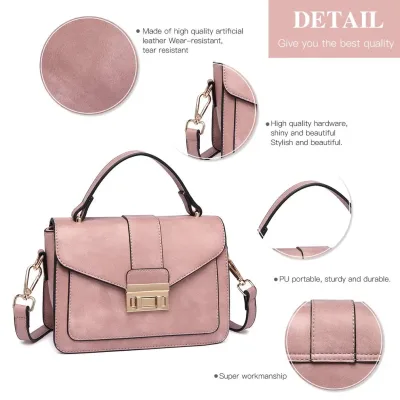 Sac bandoulière carré en simili cuir – image 3