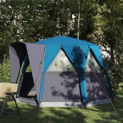 Tente cabine familiale bleu et gris