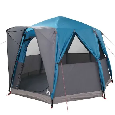 Tente cabine familiale bleu et gris – image 3