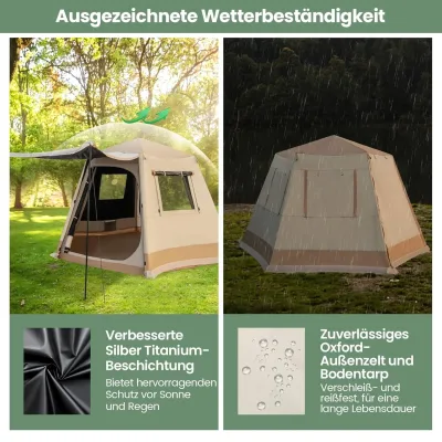 Tente de camping tunnel beige – image 2
