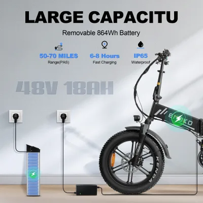 Vélo électrique pliable pneus larges – image 3